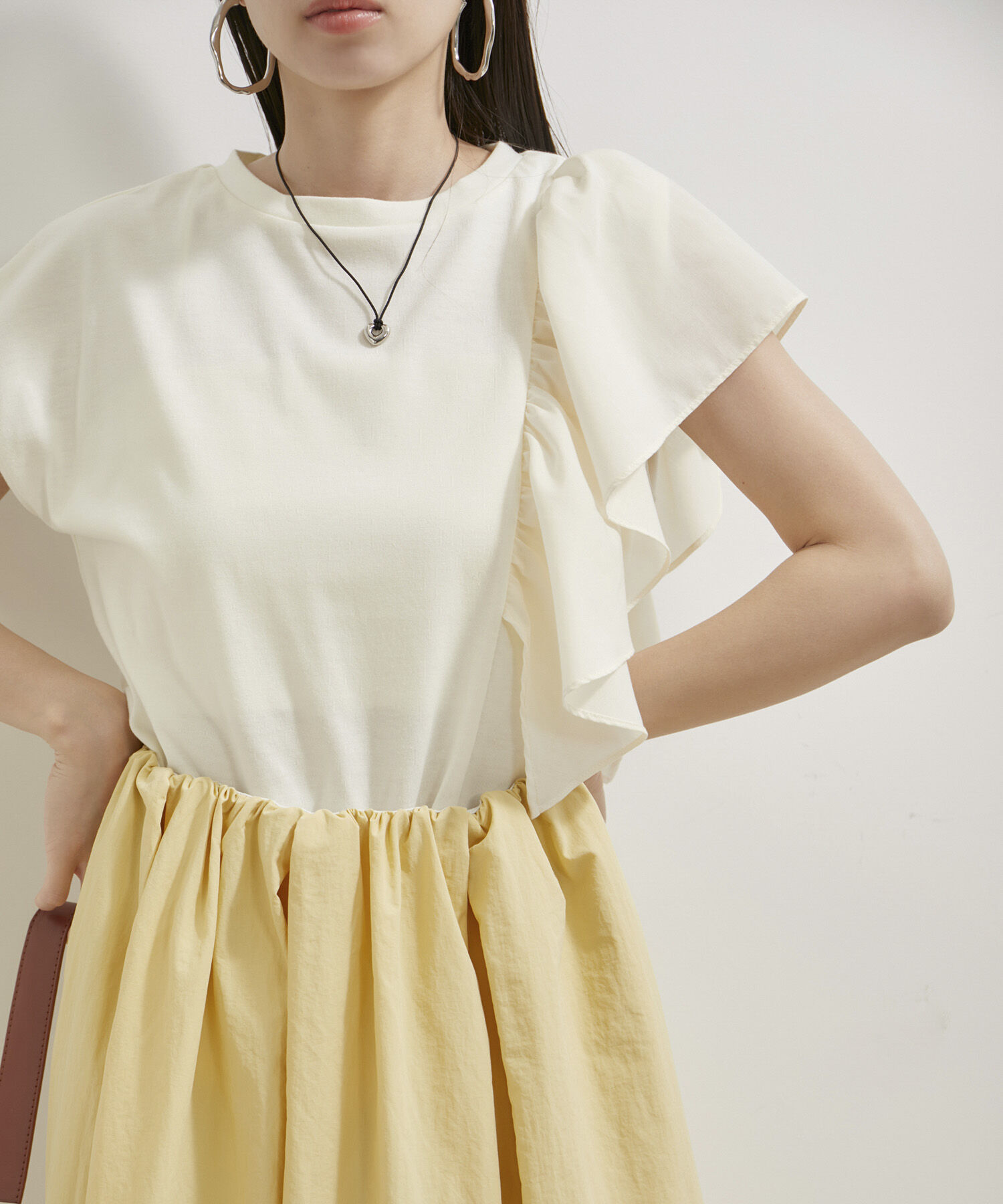 VIS「【WEB/一部店舗限定】裾切り替えギャザースカート」|スカート|