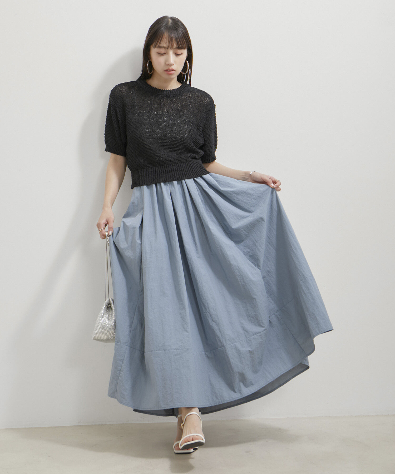 VIS「【WEB/一部店舗限定】裾切り替えギャザースカート」|スカート|