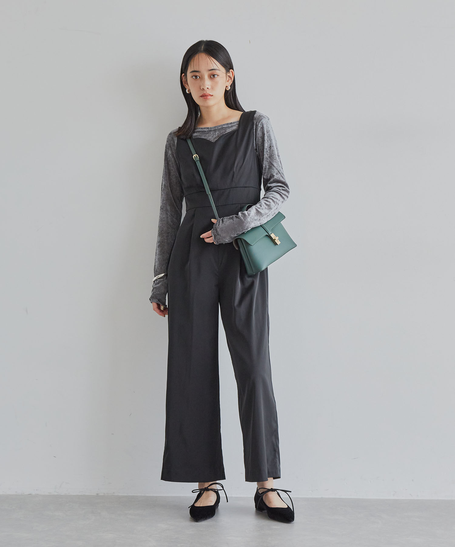 VIS「【VISDRESS】チュールフリルセットオールインワン【低身長向けサイズ有】」|オールインワン|