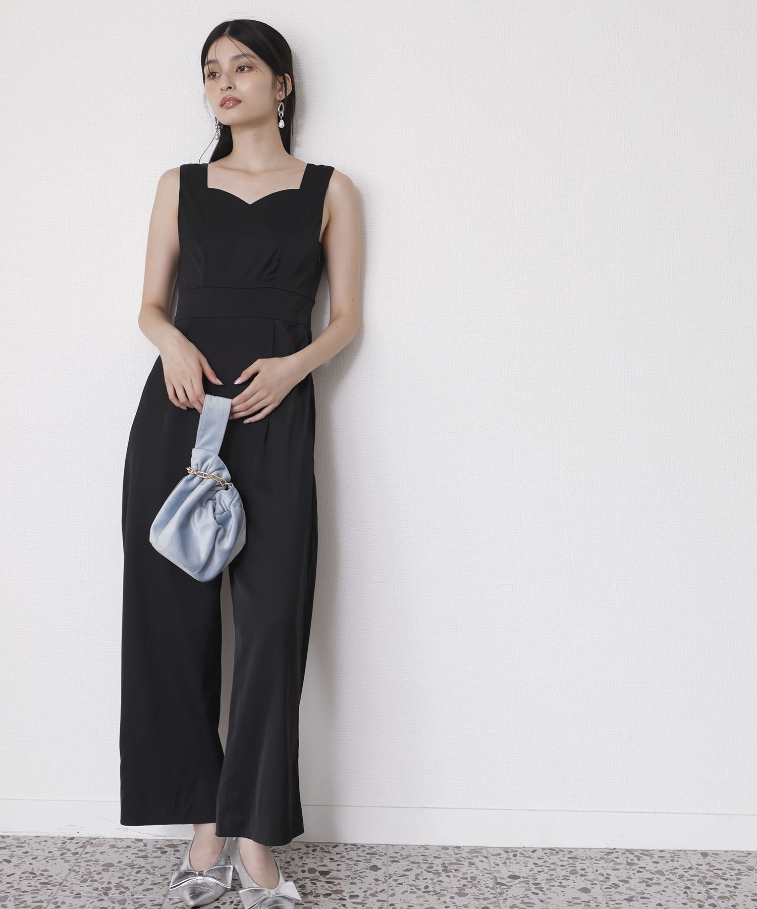 VIS「【VISDRESS】チュールフリルセットオールインワン【低身長向けサイズ有】」|オールインワン|