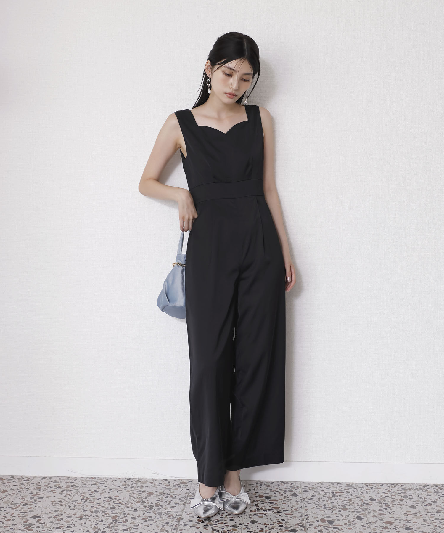 VIS「【VISDRESS】チュールフリルセットオールインワン【低身長向けサイズ有】」|オールインワン|