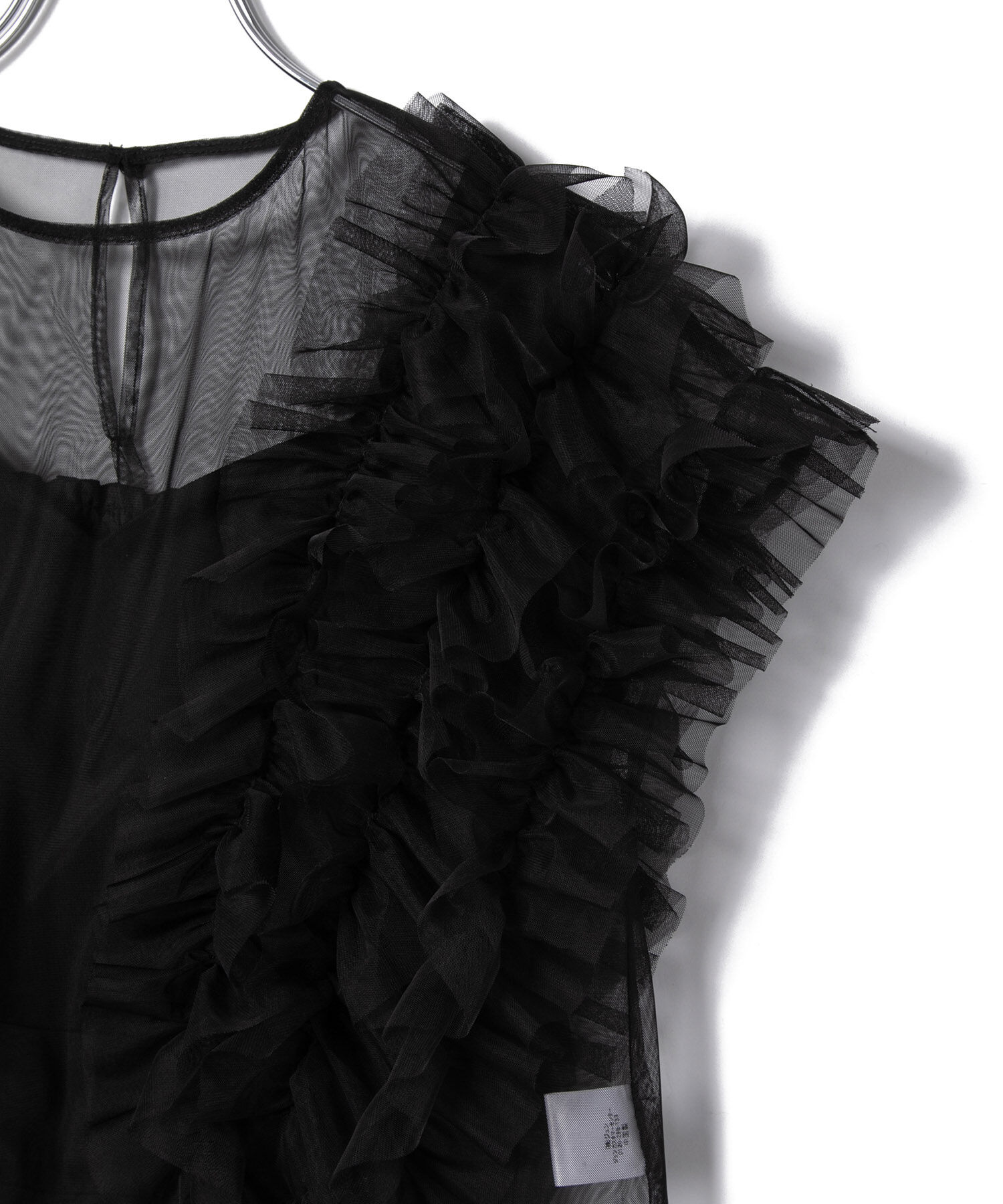 VIS「【VISDRESS】チュールフリルセットオールインワン【低身長向けサイズ有】」|オールインワン|