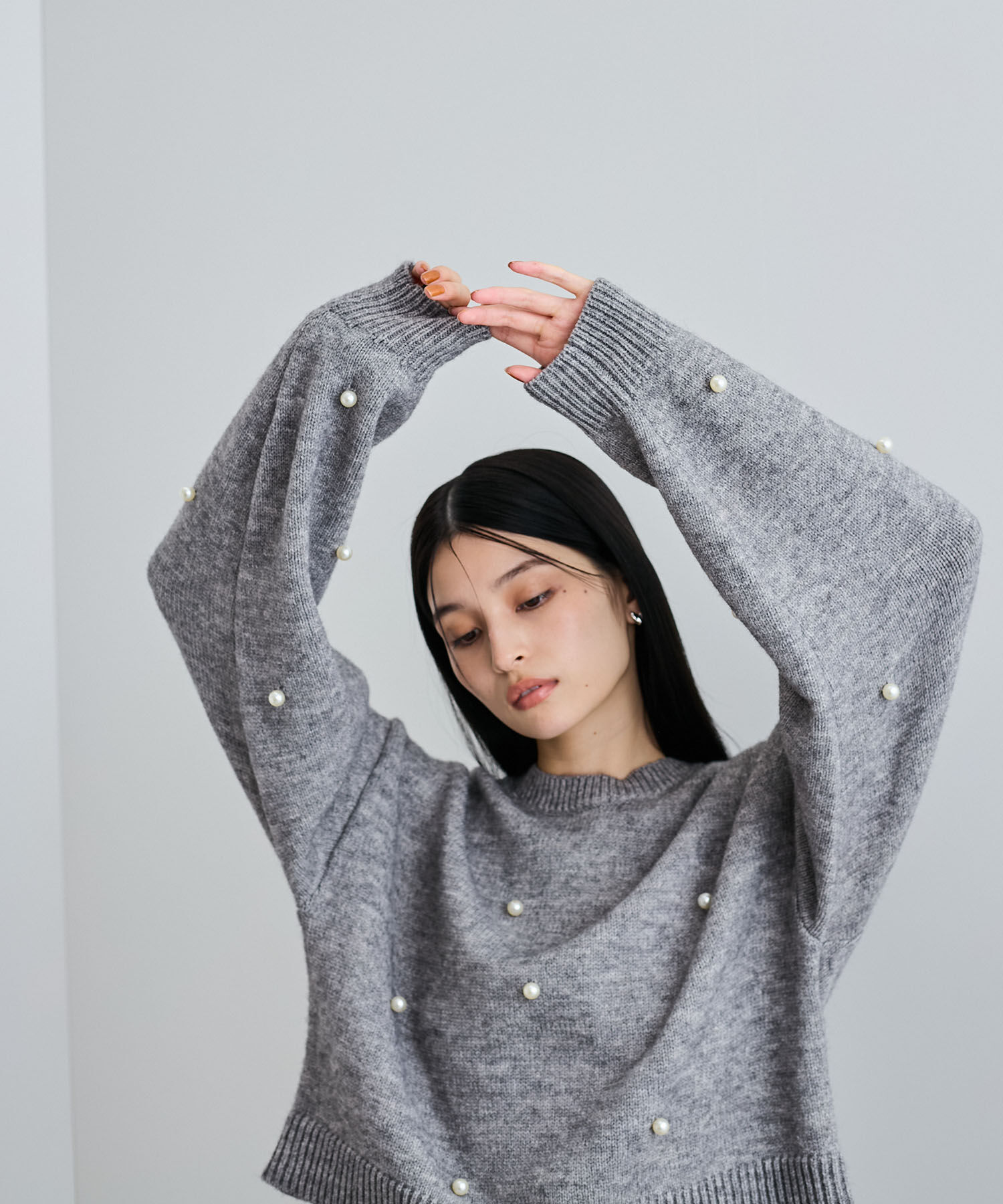 VIS「【WEB/ルミネ店限定】パールボタンニットプルオーバー」|ニット・セーター|