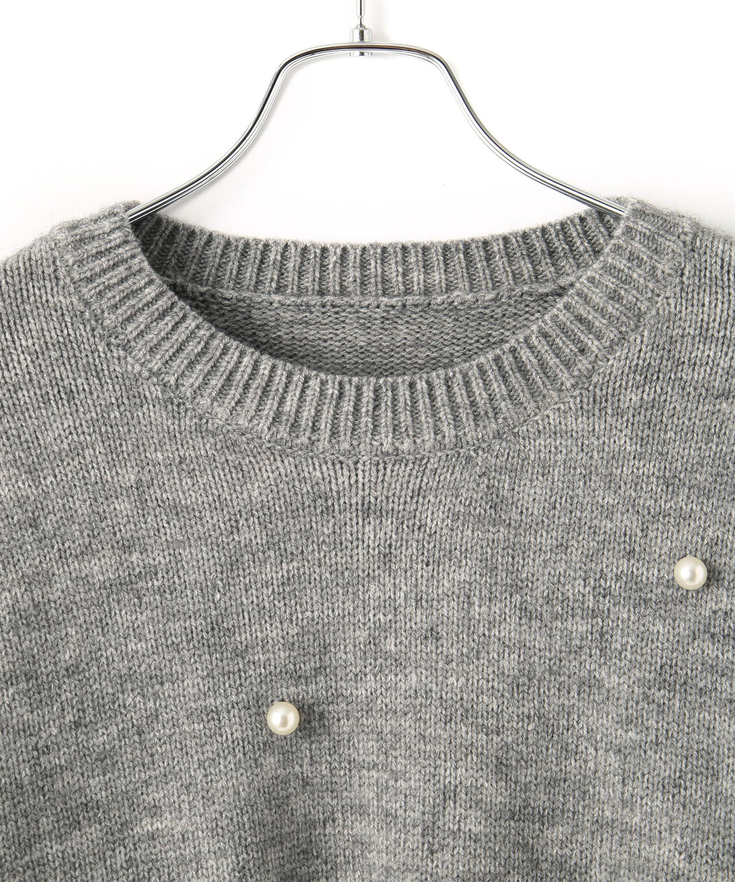 VIS「【WEB/ルミネ店限定】パールボタンニットプルオーバー」|ニット・セーター|