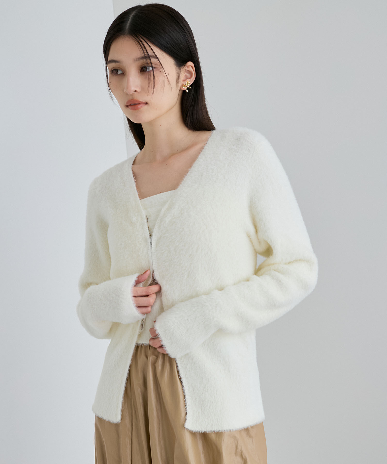 VIS「【SET】ビスチェセットカーディガン」|ニット・セーター|オフホワイト(15)
