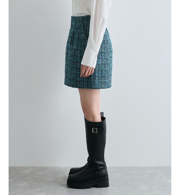 VIS「【洗える】ラメツイード&千鳥柄ミニスカート」|スカート|