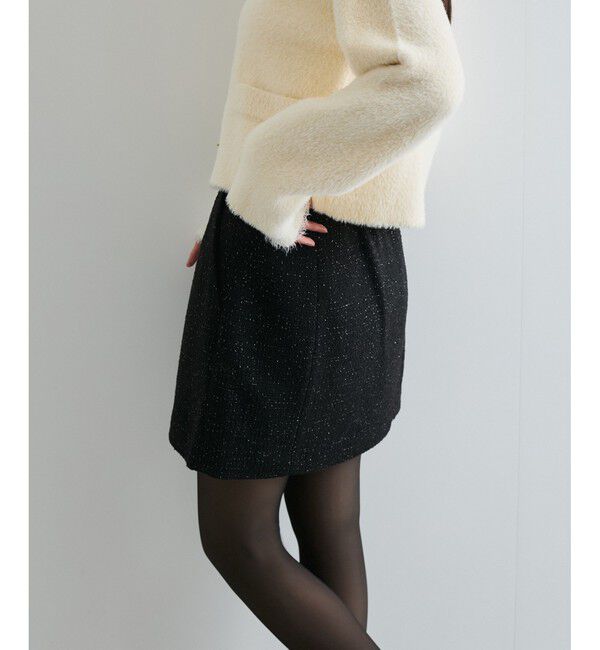 VIS「【洗える】ラメツイード&千鳥柄ミニスカート」|スカート|
