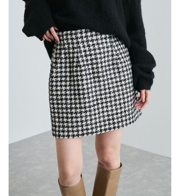 VIS「【洗える】ラメツイード&千鳥柄ミニスカート」|スカート|クロサブ