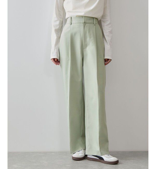 VIS「【美easy】コンフォートストレートワイドパンツ/イージーケア・UVケア・セットアップ対応」|スラックス|