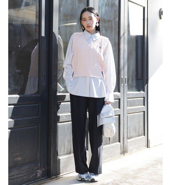 VIS「【美easy】コンフォートストレートワイドパンツ/イージーケア・UVケア・セットアップ対応」|スラックス|