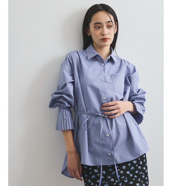 VIS「【洗える】プリーツスリーブフレアーシャツ」|シャツ・ブラウス|