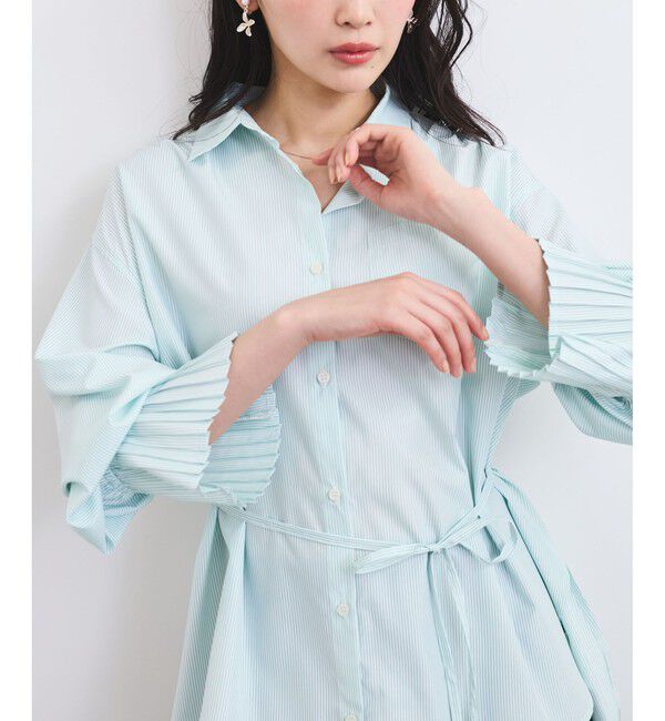 VIS「【洗える】プリーツスリーブフレアーシャツ」|シャツ・ブラウス|グリーンサブ