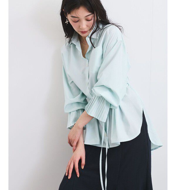 VIS「【洗える】プリーツスリーブフレアーシャツ」|シャツ・ブラウス|
