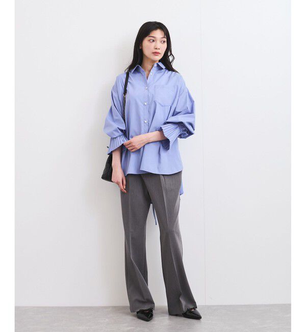 VIS「【洗える】プリーツスリーブフレアーシャツ」|シャツ・ブラウス|