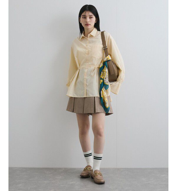 VIS「【洗える】プリーツスリーブフレアーシャツ」|シャツ・ブラウス|