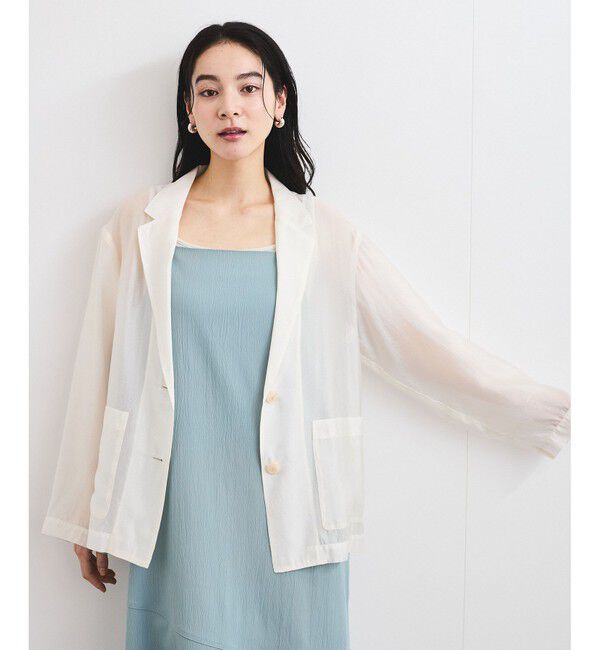 VIS「【洗える】羽織るだけでスタイリングワンランクアップ！シアージャケット」|テーラードジャケット|