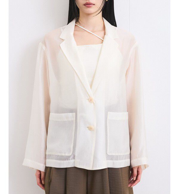 VIS「【洗える】羽織るだけでスタイリングワンランクアップ！シアージャケット」|テーラードジャケット|