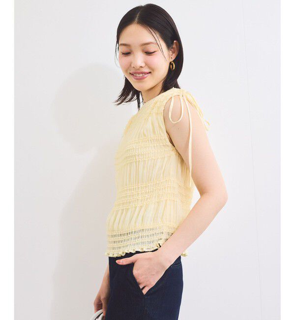 VIS「プリーツシアーシャーリングブラウス」|シャツ・ブラウス|