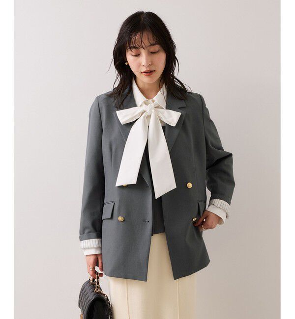VIS「【美easy】コンフォート金ボタンジャケット/イージーケア・UVケア・セットアップ対応」|テーラードジャケット|