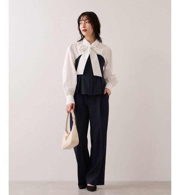 VIS「美easyコンフォートボウタイドッキングシャツ/イージーケア・2WAY」|シャツ・ブラウス|