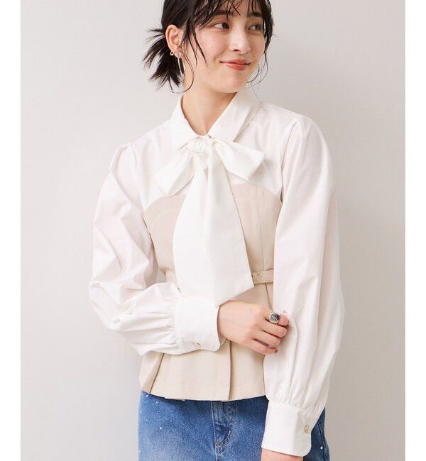 VIS「美easyコンフォートボウタイドッキングシャツ/イージーケア・2WAY」|シャツ・ブラウス|