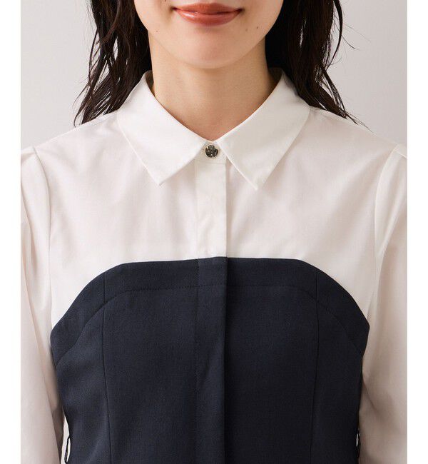 VIS「美easyコンフォートボウタイドッキングシャツ/イージーケア・2WAY」|シャツ・ブラウス|