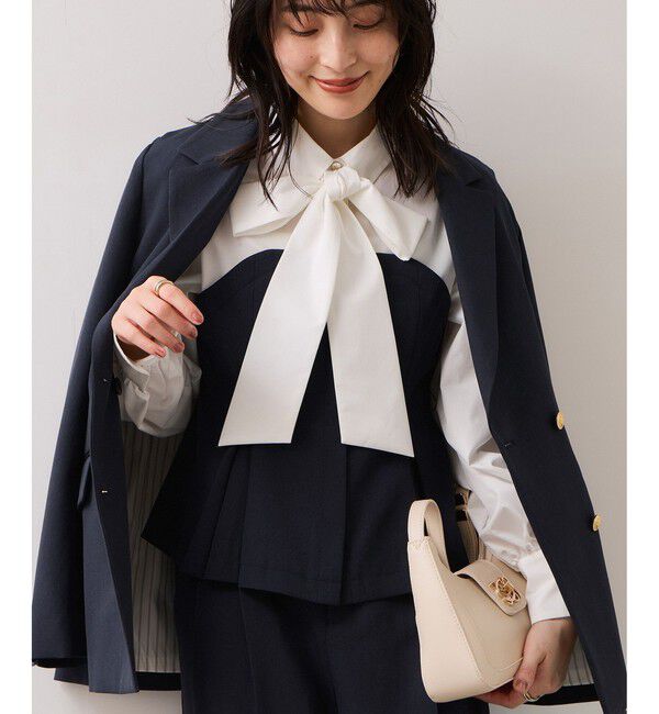 VIS「美easyコンフォートボウタイドッキングシャツ/イージーケア・2WAY」|シャツ・ブラウス|