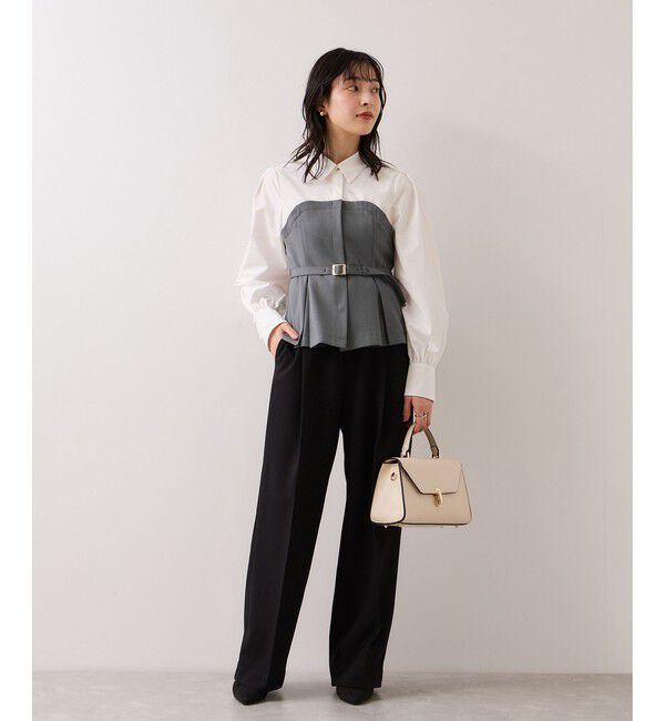 VIS「美easyコンフォートボウタイドッキングシャツ/イージーケア・2WAY」|シャツ・ブラウス|