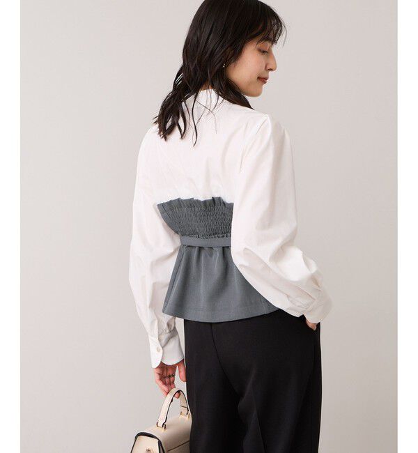 VIS「美easyコンフォートボウタイドッキングシャツ/イージーケア・2WAY」|シャツ・ブラウス|