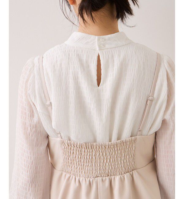 VIS「【WEB限定】美easyコンフォートツイルペプラム切替キャミワンピース/イージーケア・UVケア」|ワンピース|