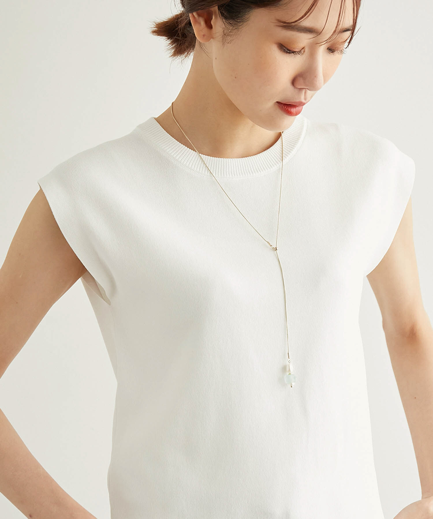 ROPE PICNIC PASSAGE「Recycle glass スライドＹ字ネックレス」|ネックレス|