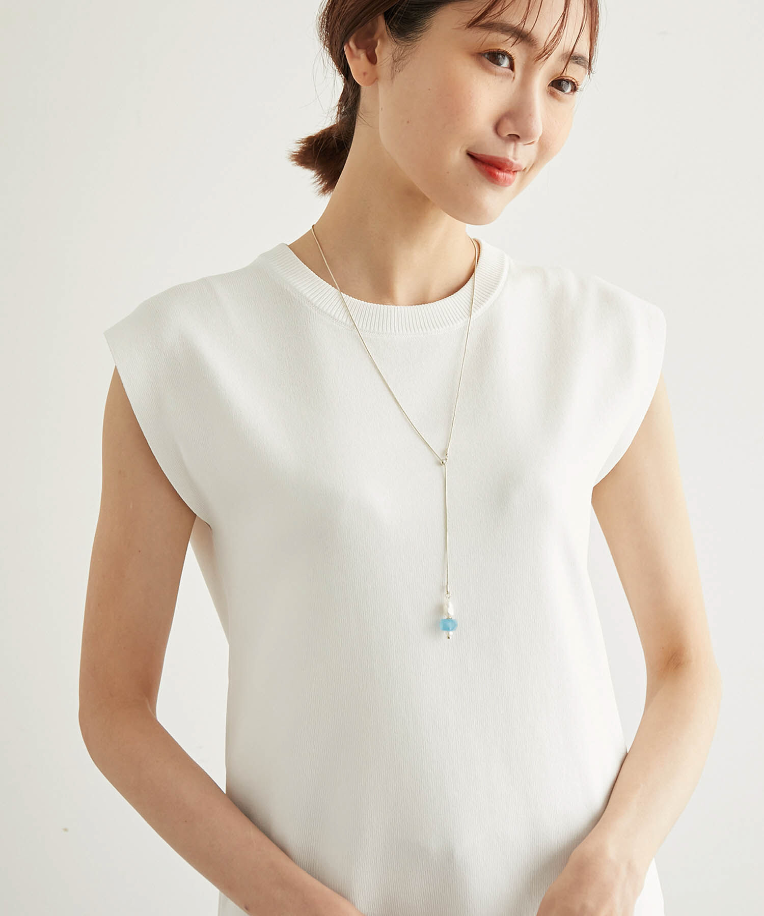 ROPE PICNIC PASSAGE「Recycle glass スライドＹ字ネックレス」|ネックレス|