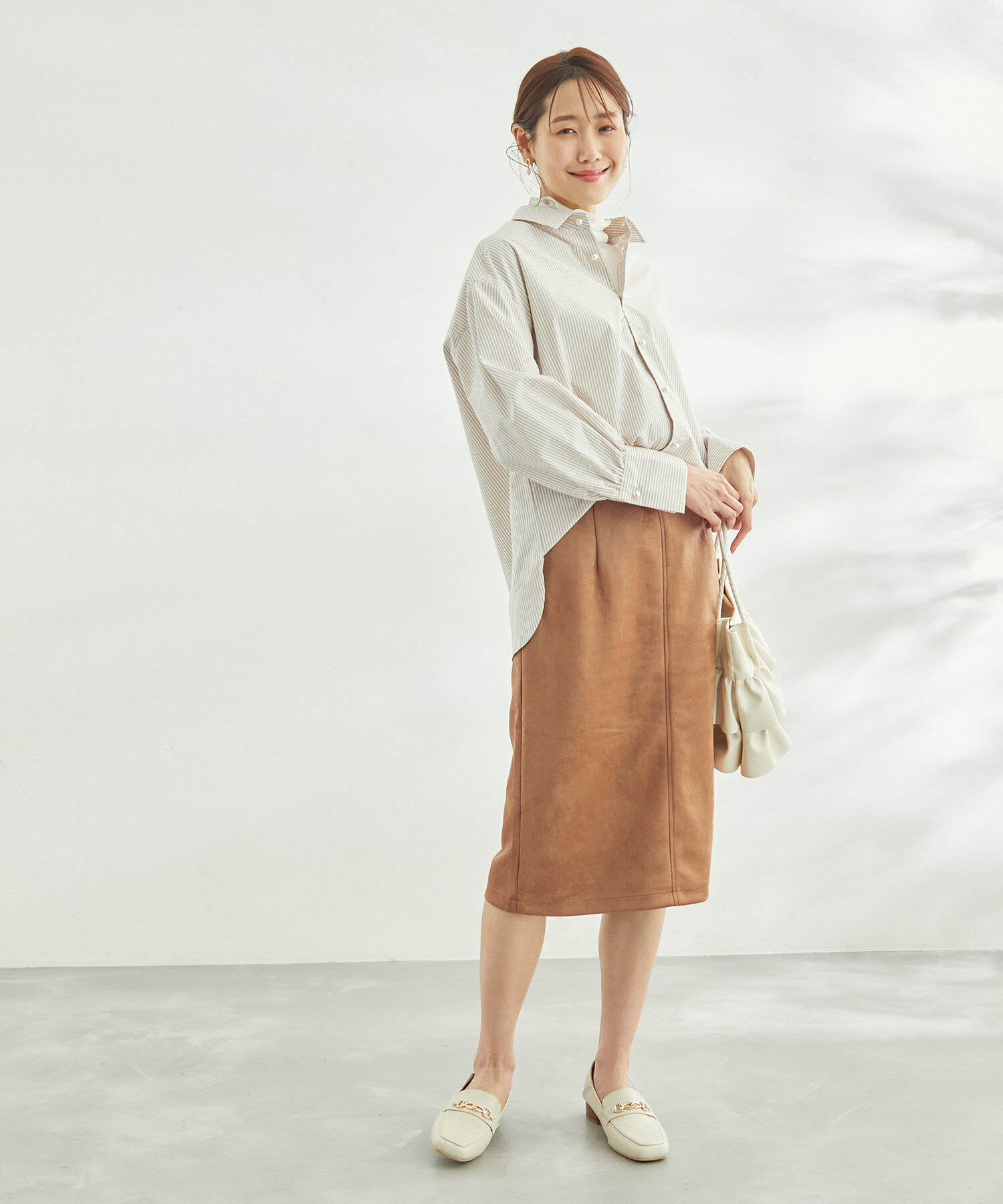 Rope&rsquo;Picnic「リサイクルポリエステルダンボールアイラインスカート」|スカート|