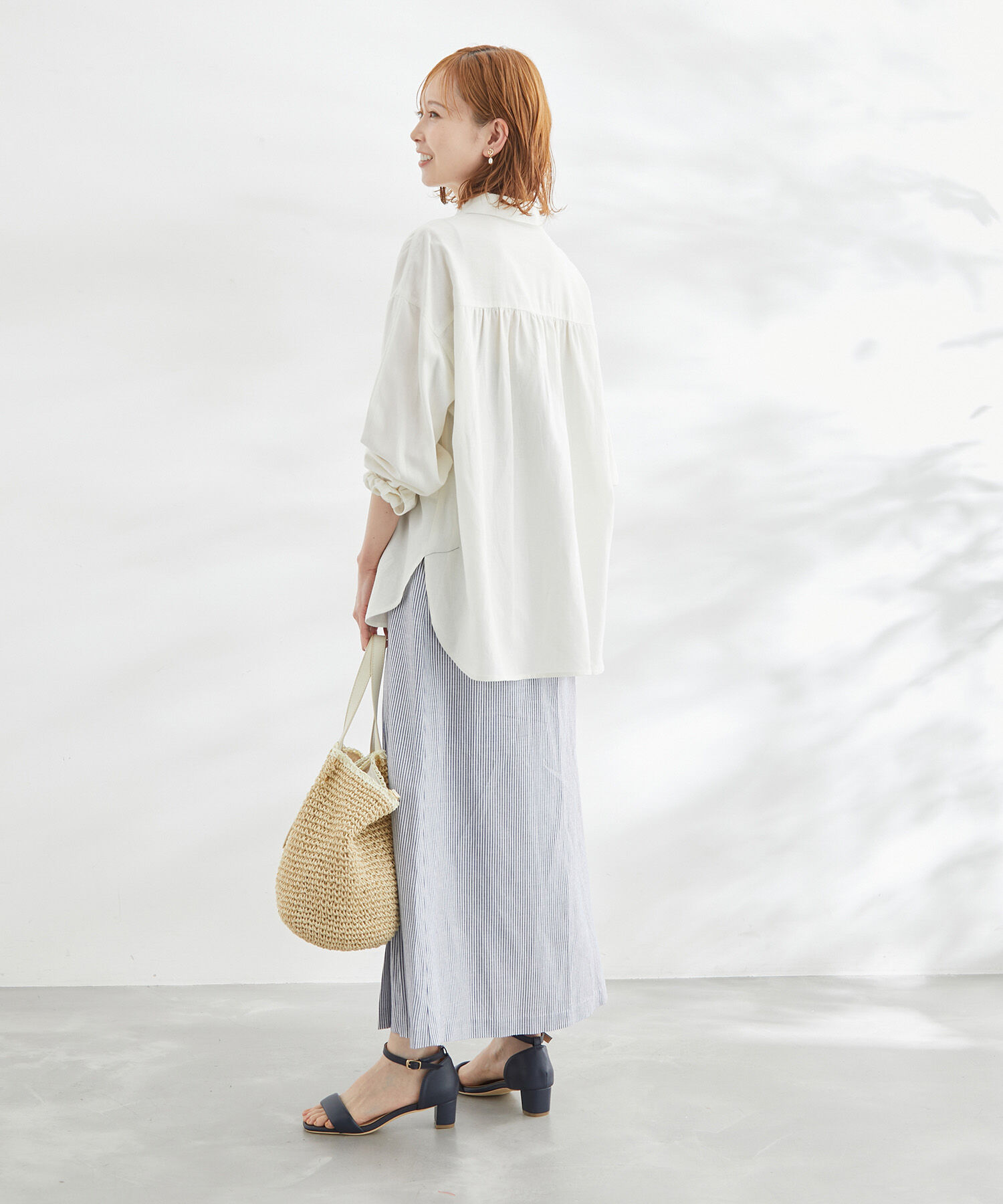 Rope&rsquo;Picnic「麻混アシンメトリータックカラースカート」|スカート|