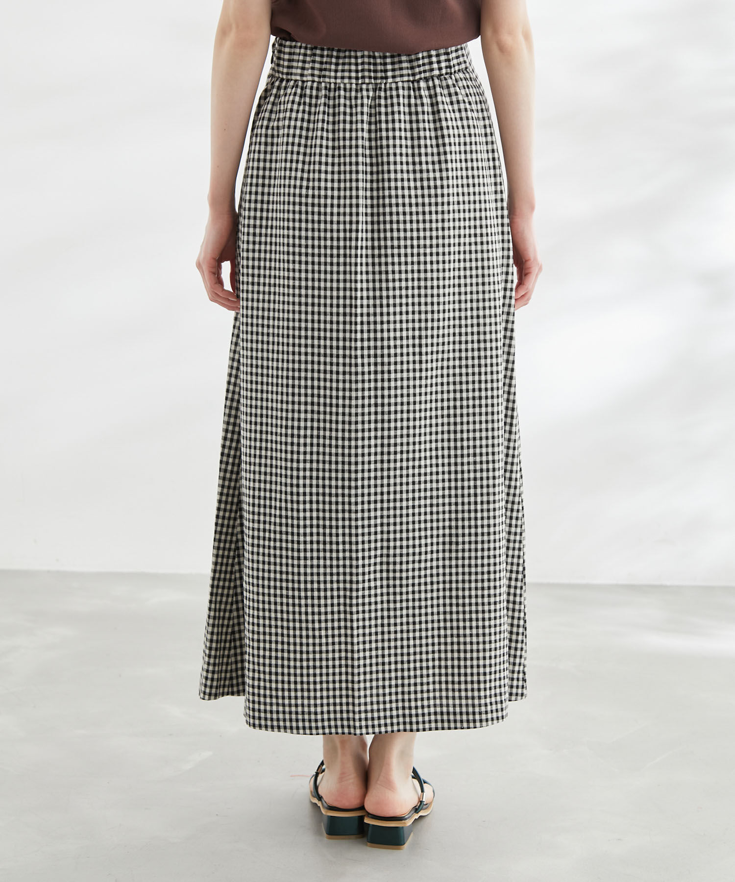 Rope&rsquo;Picnic「麻混アシンメトリータックカラースカート」|スカート|