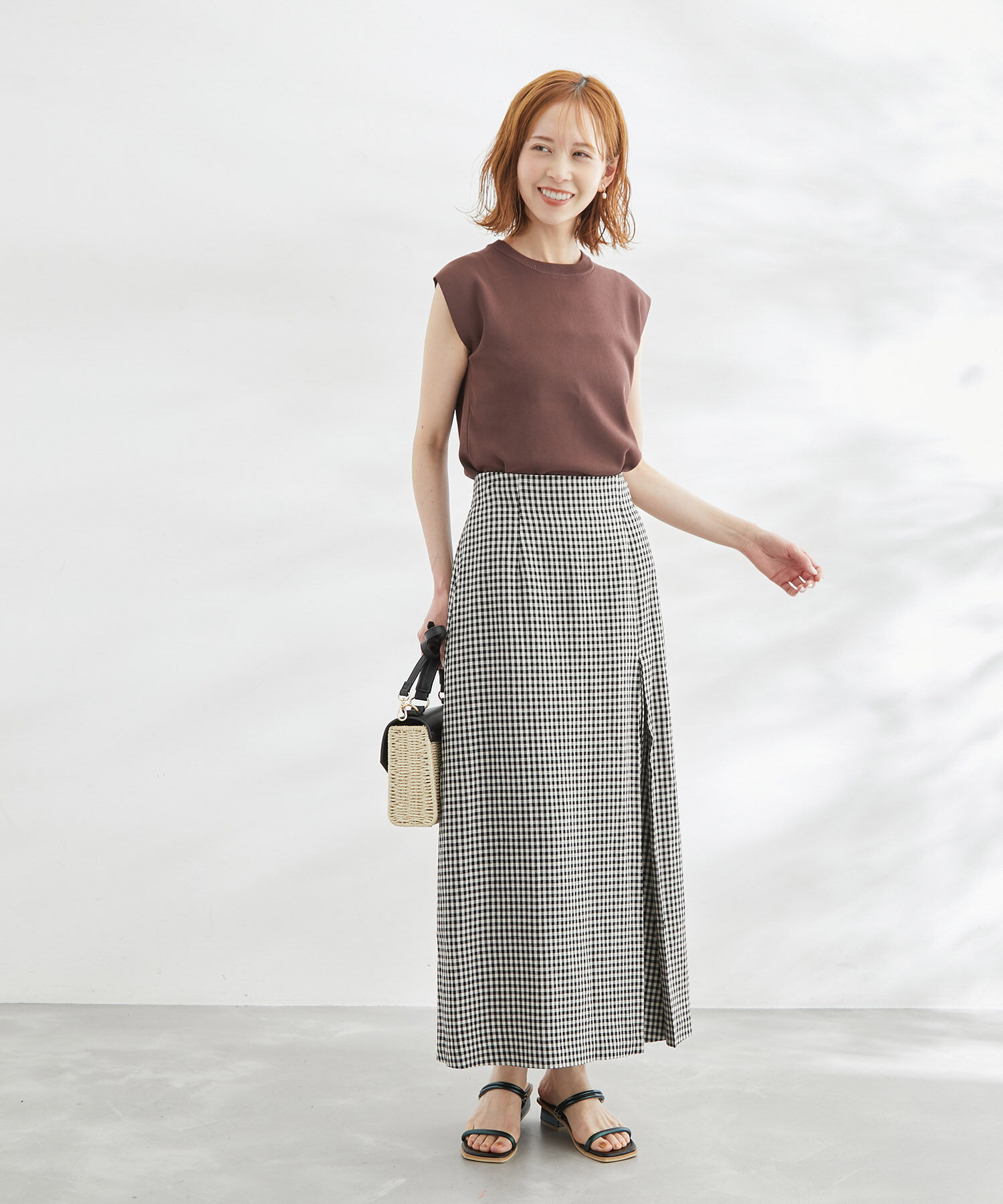 Rope&rsquo;Picnic「麻混アシンメトリータックカラースカート」|スカート|