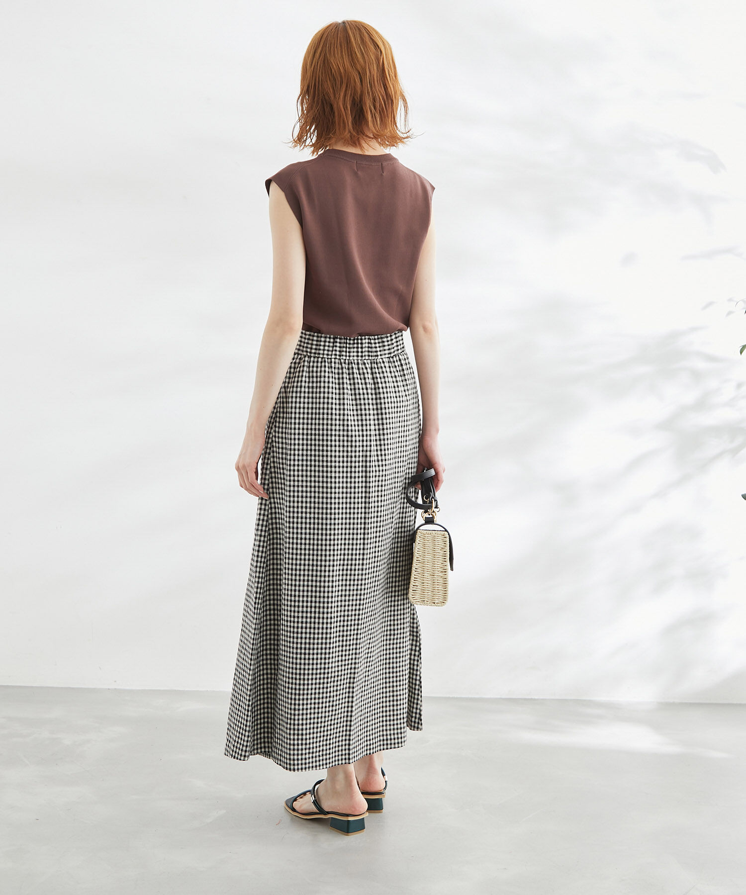 Rope&rsquo;Picnic「麻混アシンメトリータックカラースカート」|スカート|