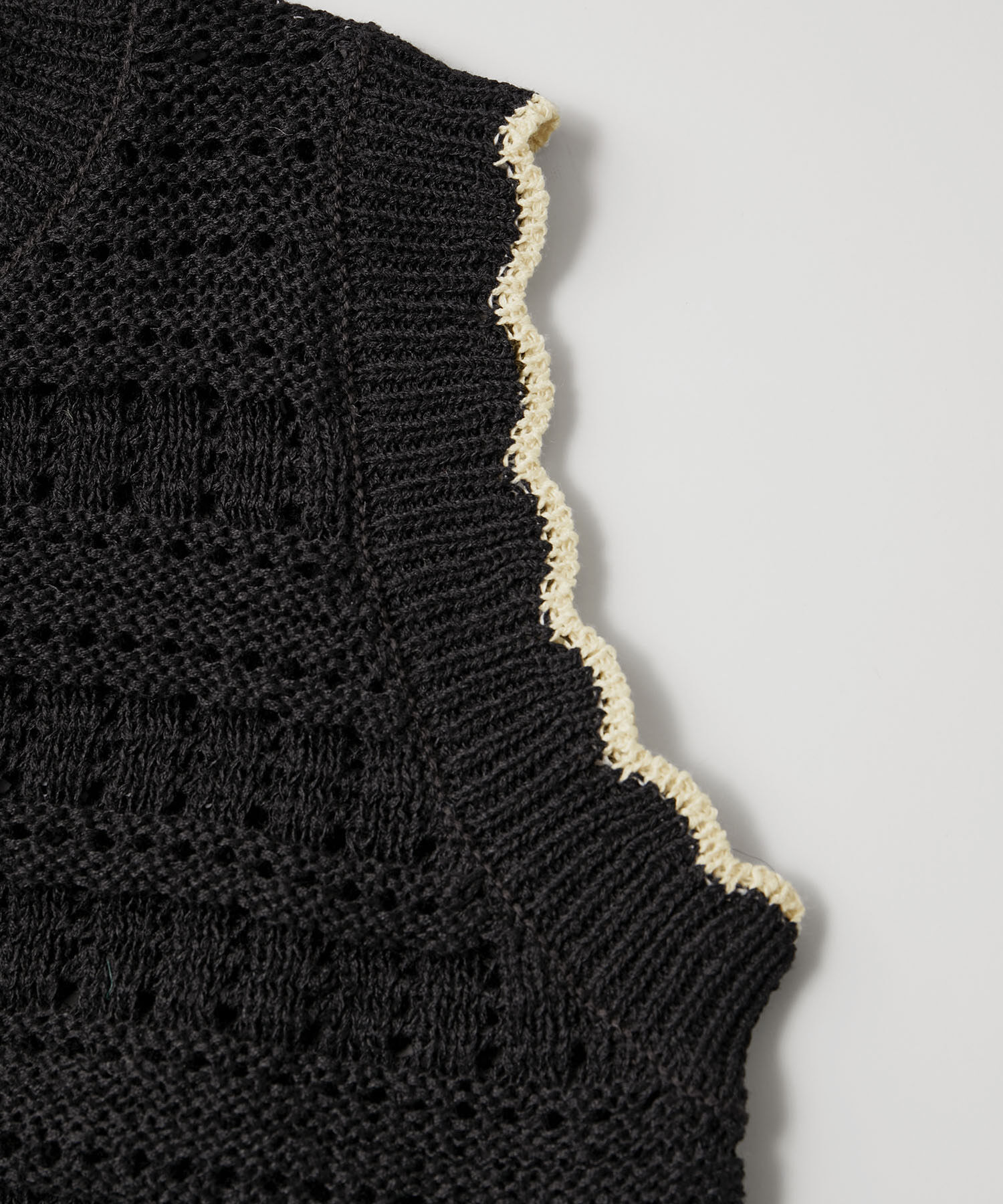 Rope&rsquo;Picnic「セットアップ対応/透かし編みテープヤーンクロップドニットプルオーバー」|ニット・セーター|