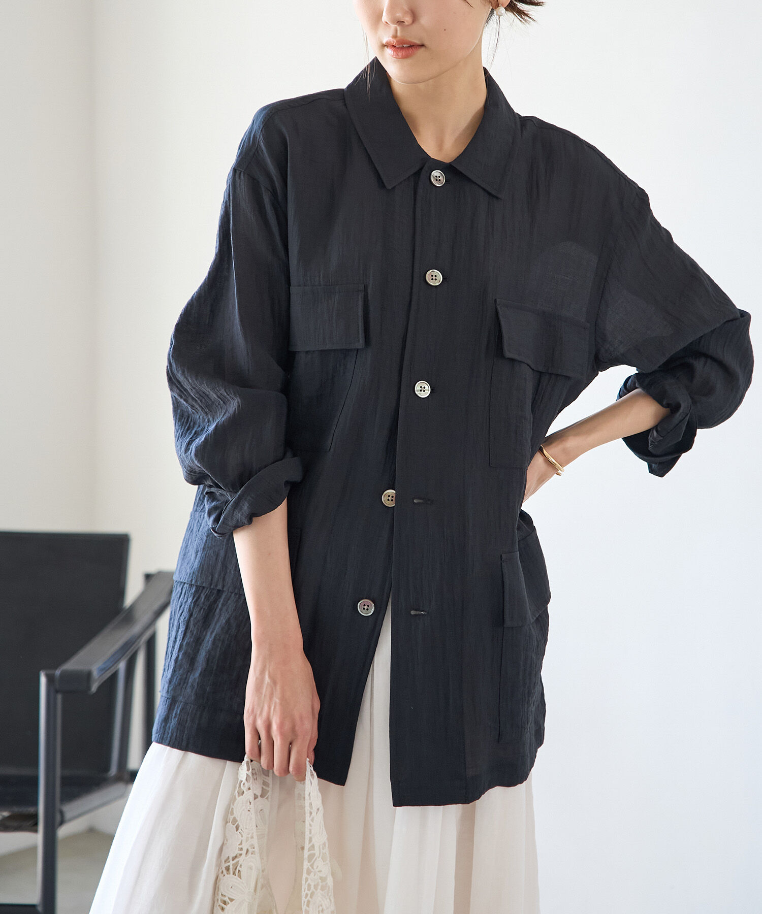 Rope&rsquo;Picnic「ミリタリーシアーライトジャケット」|ミリタリージャケット|