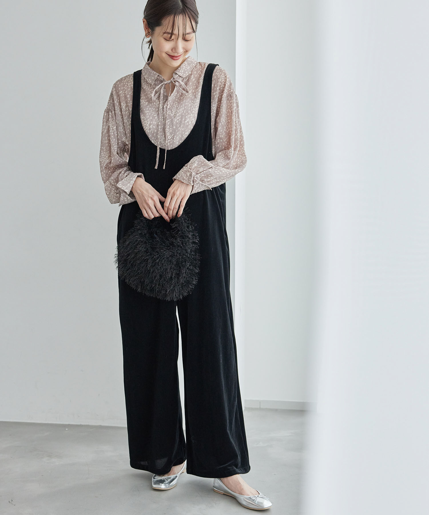 Rope&rsquo;Picnic「ベロアロンパース」|オールインワン|