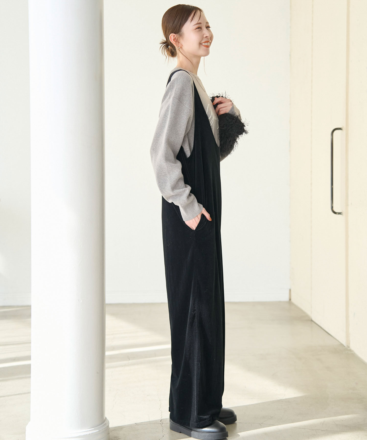 Rope&rsquo;Picnic「ベロアロンパース」|オールインワン|