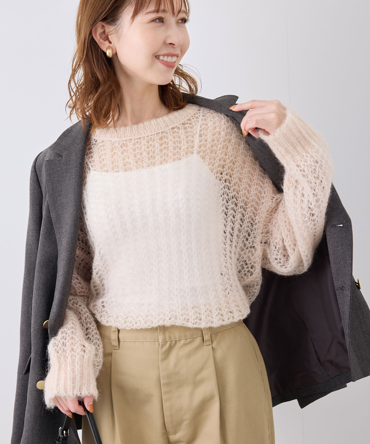 Rope&rsquo;Picnic「シアーモヘア混ニットプルオーバー」|ニット・セーター|