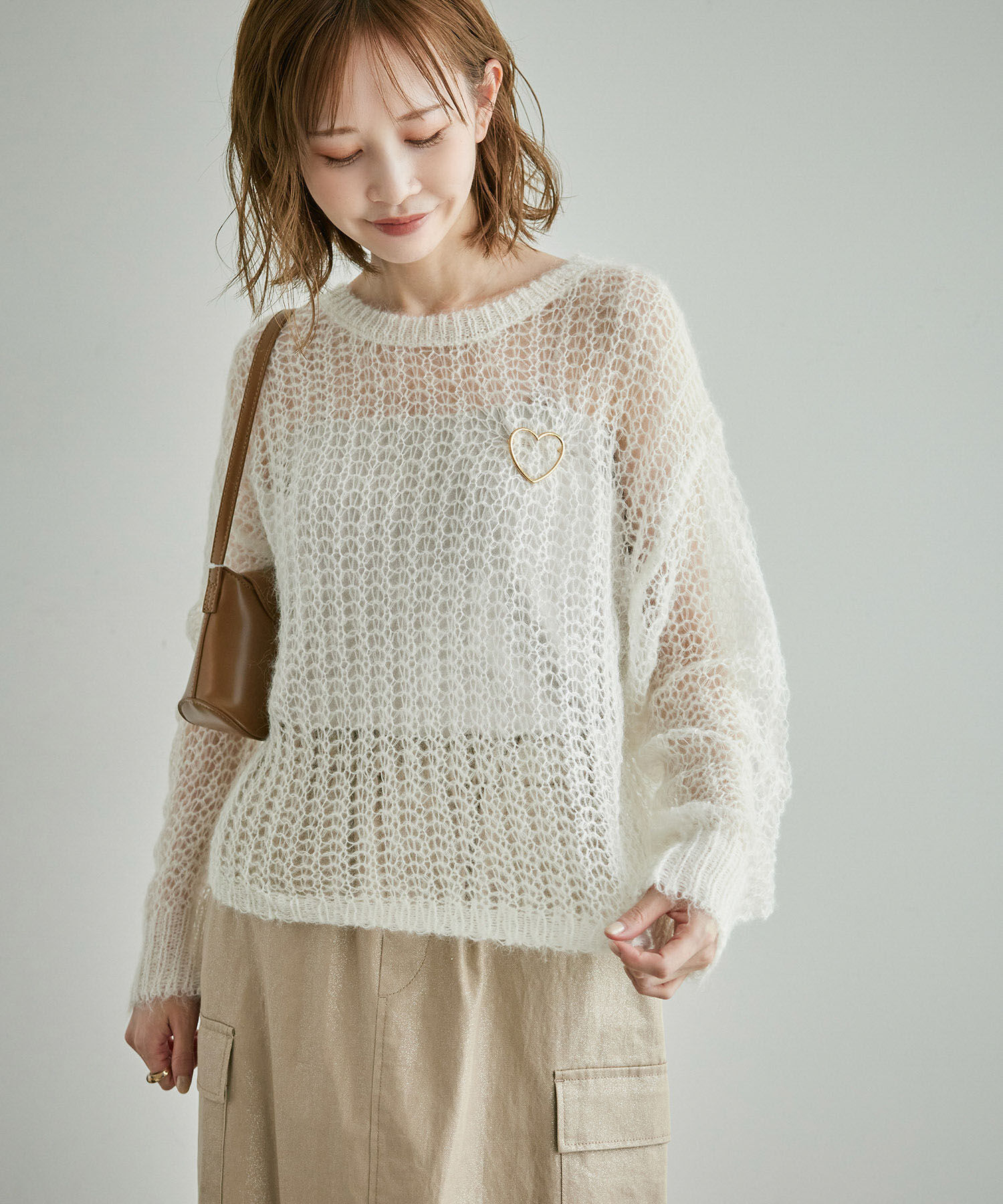 Rope&rsquo;Picnic「シアーモヘア混ニットプルオーバー」|ニット・セーター|