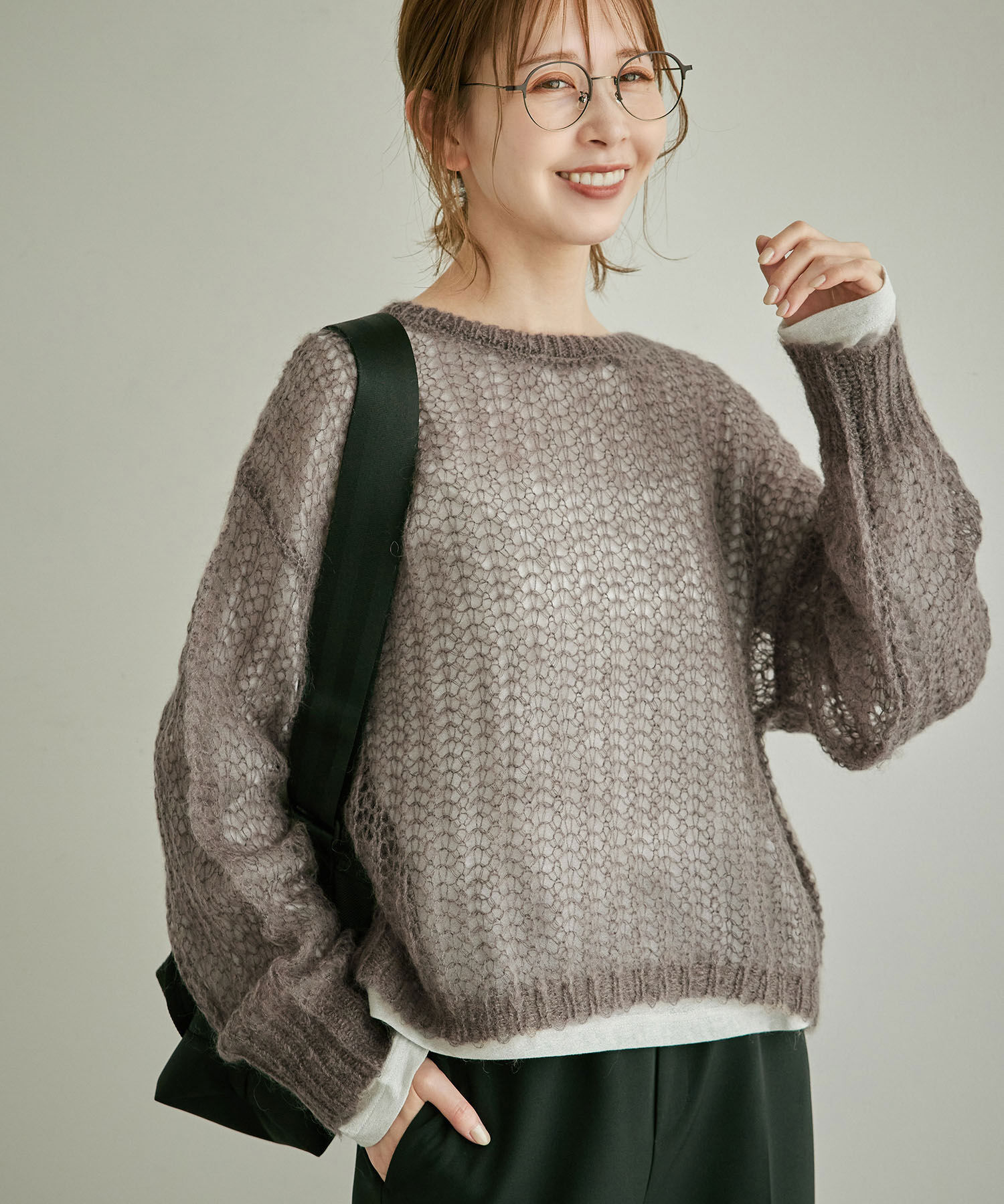 Rope&rsquo;Picnic「シアーモヘア混ニットプルオーバー」|ニット・セーター|