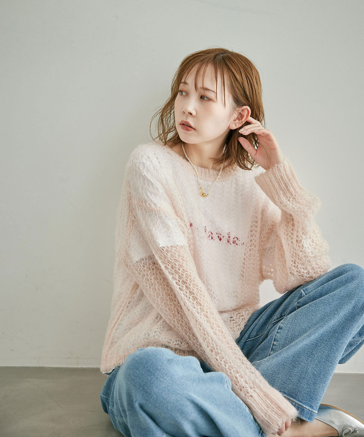 Rope&rsquo;Picnic「シアーモヘア混ニットプルオーバー」|ニット・セーター|