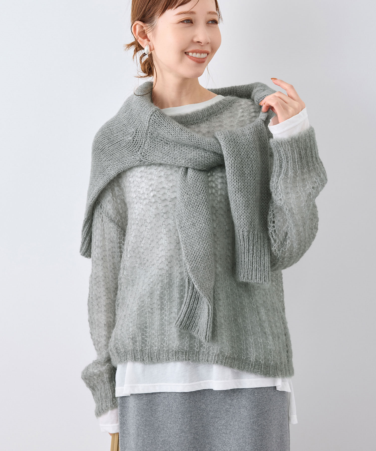 Rope&rsquo;Picnic「シアーモヘア混ニットプルオーバー」|ニット・セーター|