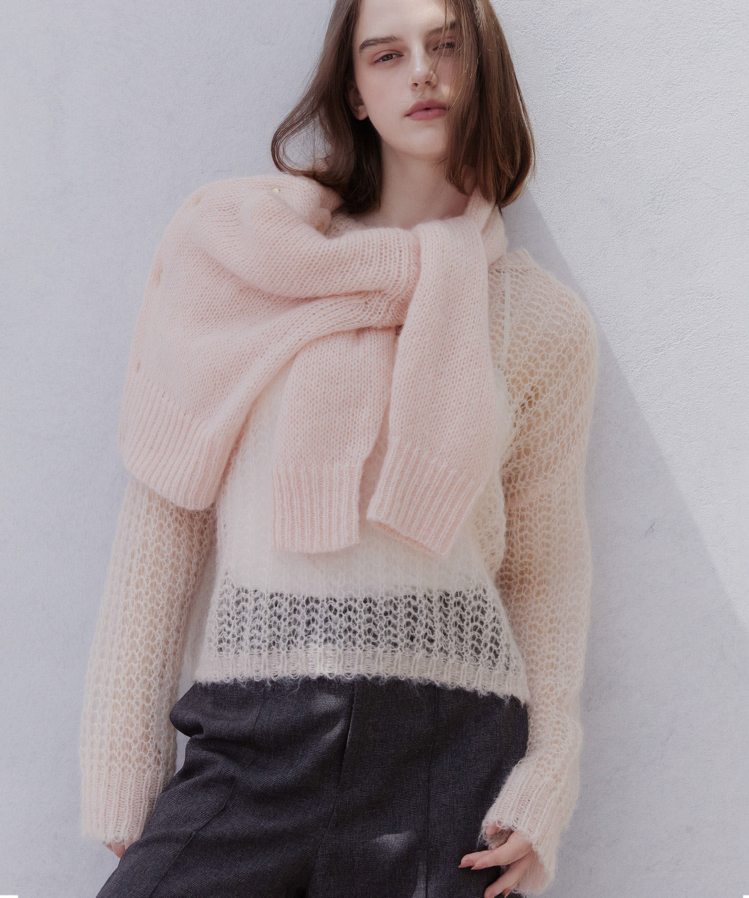 Rope&rsquo;Picnic「シアーモヘア混ニットプルオーバー」|ニット・セーター|ピンク系(65)