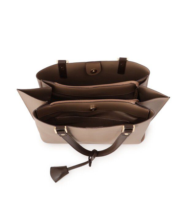 ROPE PICNIC PASSAGE「【WEB限定】【A4対応】チャーム付きバイカラートートバッグ/.通勤対応」|トートバッグ|