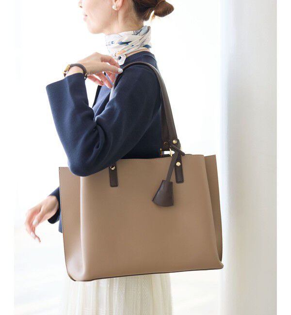 ROPE PICNIC PASSAGE「【WEB限定】【A4対応】チャーム付きバイカラートートバッグ/.通勤対応」|トートバッグ|