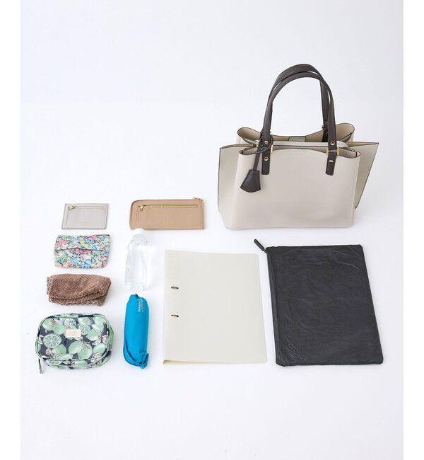 ROPE PICNIC PASSAGE「【WEB限定】【A4対応】チャーム付きバイカラートートバッグ/.通勤対応」|トートバッグ|